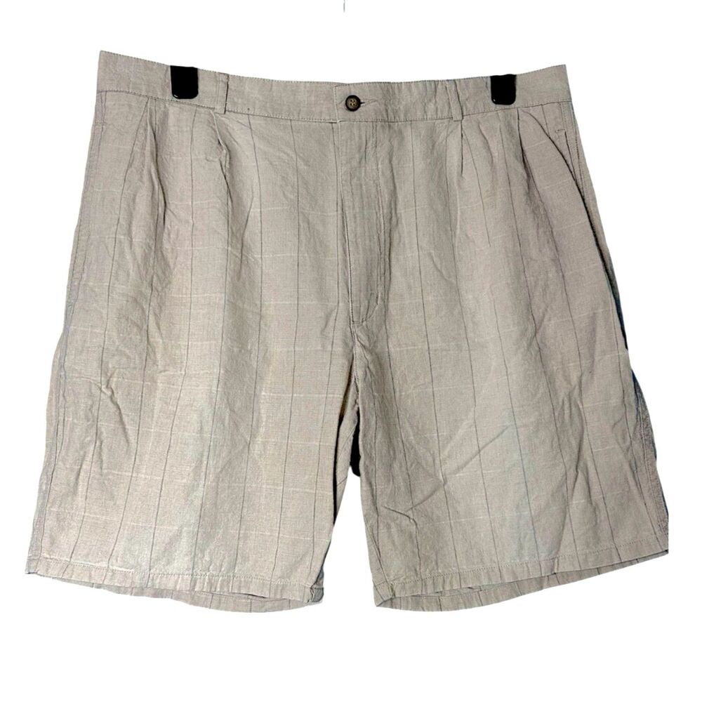 Baxter Mens Linen Chino Shorts Sz 40 Stripe Classic Resort Vacay Cruise Cotton